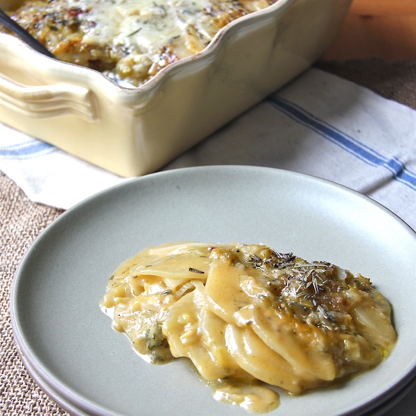 Skinny Potato and Fennel Gratin with Leek Confit-image