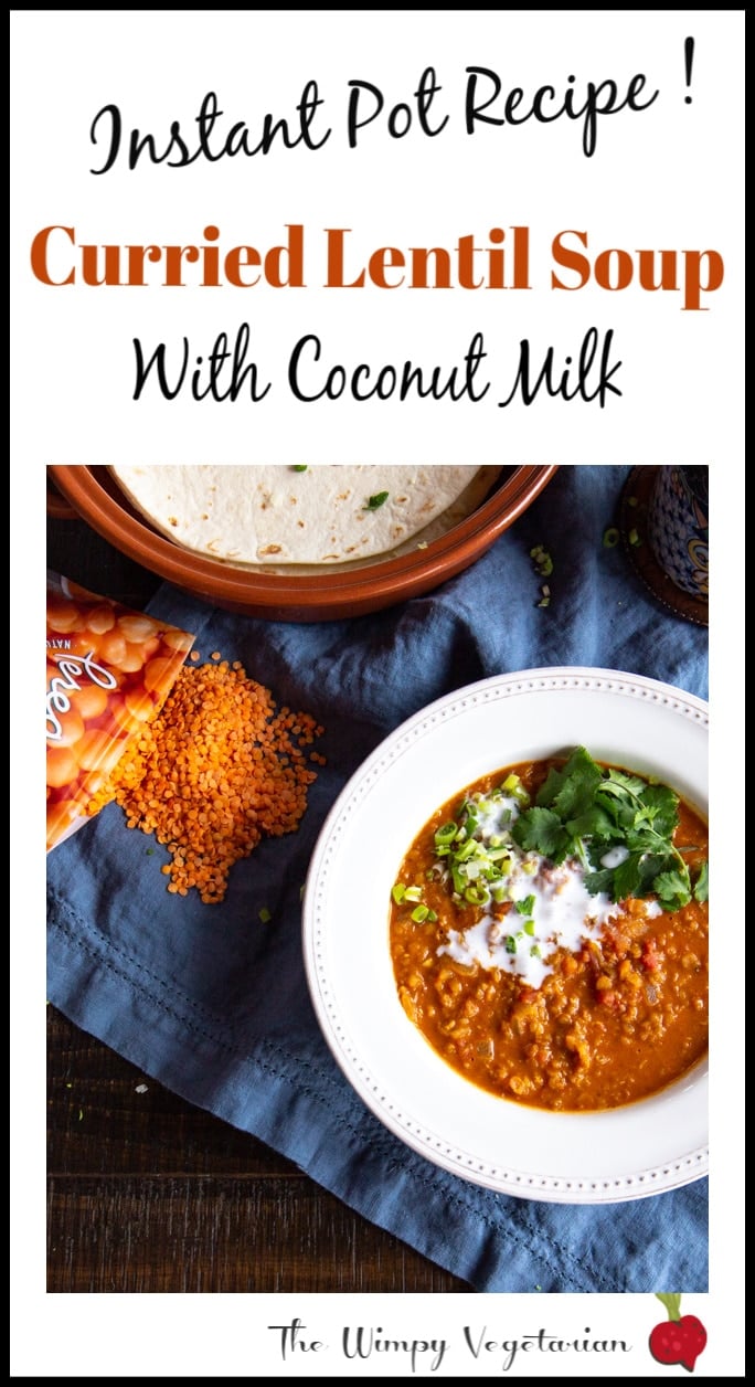 Curried Lentil Soup made in the Instant Pot in 30 minutes!